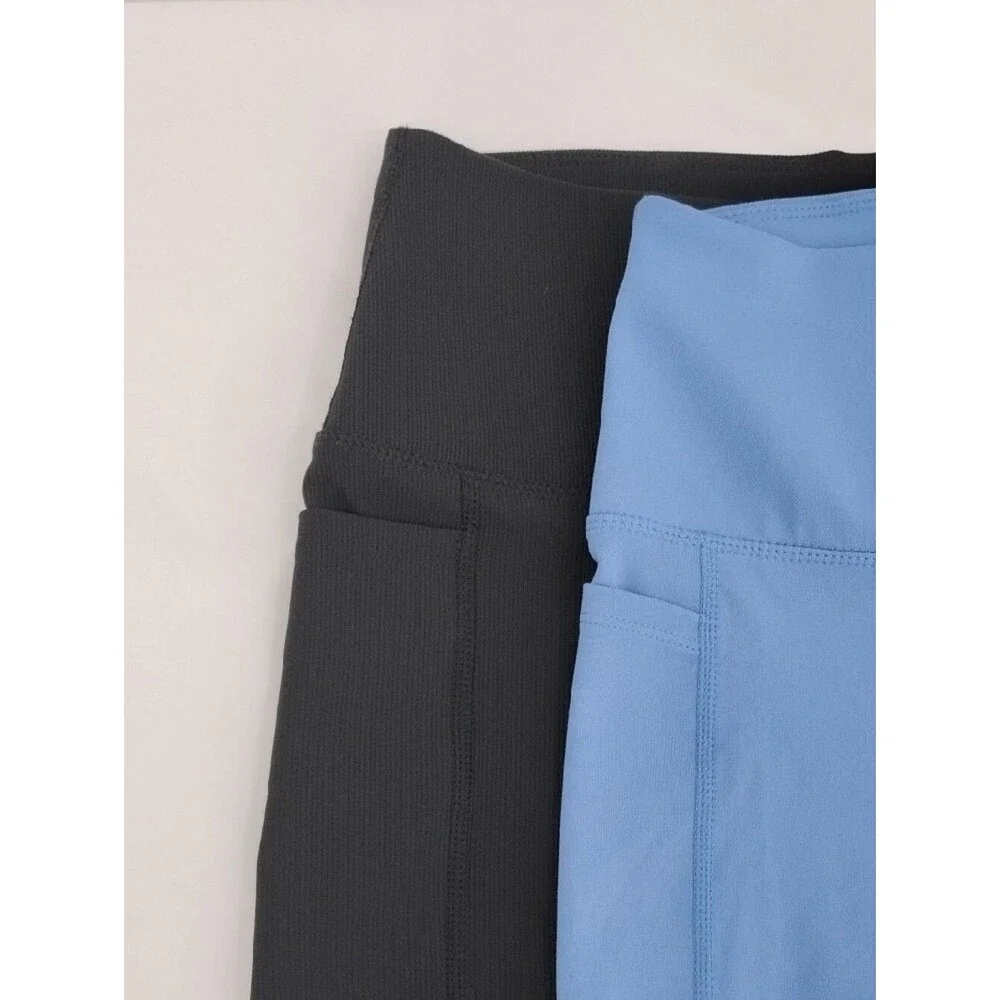 Danskin Two-Pack High-Waist Athletic Shorts – Blue & Black